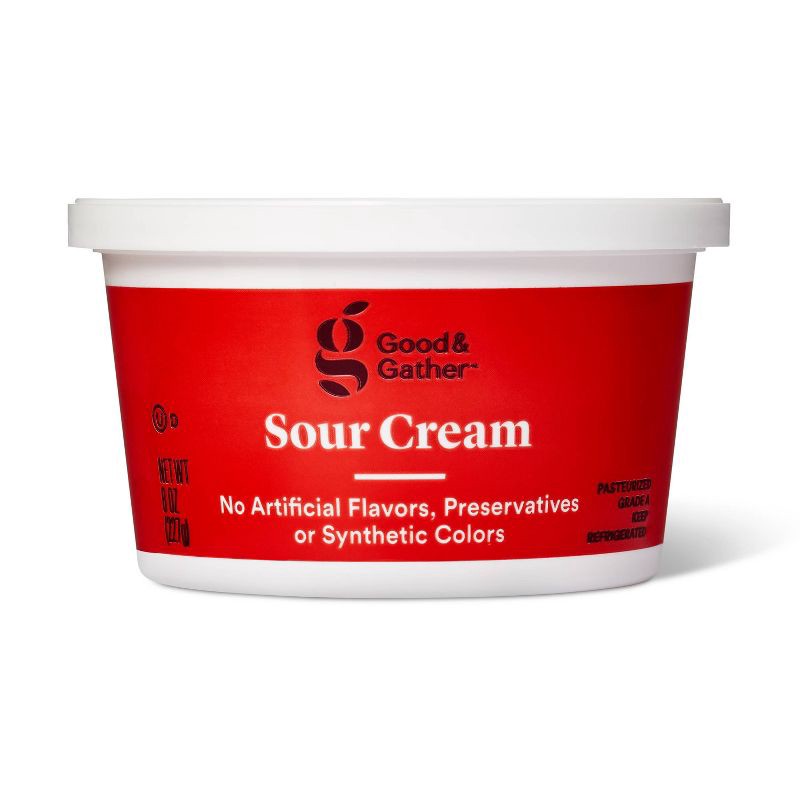 slide 1 of 3, Sour Cream - 8oz - Good & Gather™, 8 oz