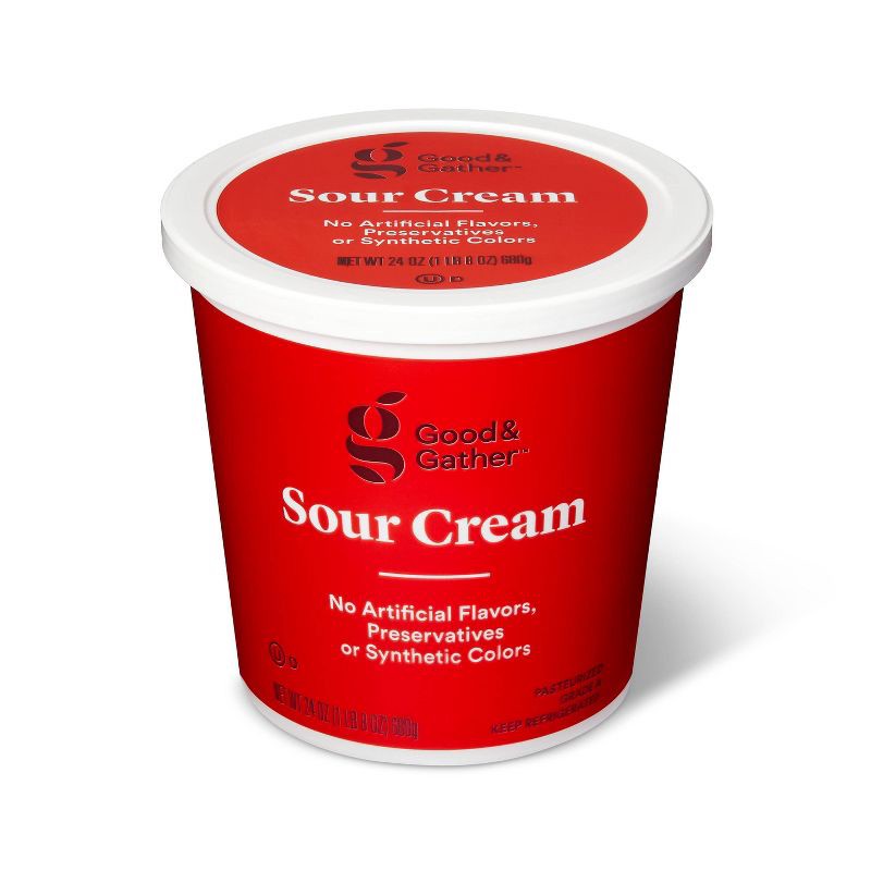 slide 4 of 5, Sour Cream - 24oz - Good & Gather™, 24 oz