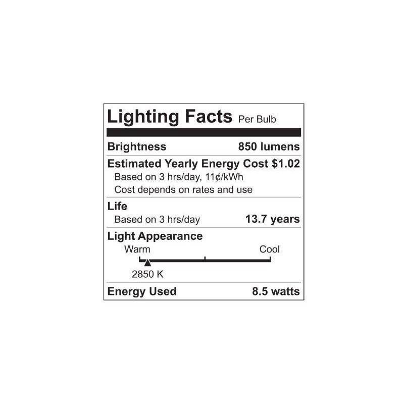 slide 4 of 8, GE Household Lighting GE 4pk 75W Reveal A19 LED Light Bulbs Daylight: Dimmable, 850 Lumens, 2850K, E26 Base, 13.7-Year Life, Suitable for Wet Locations, 4 ct
