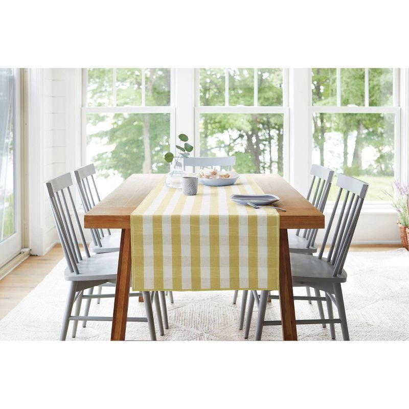 slide 5 of 5, 72" x 14" Cotton Gingham Check Table Runner Yellow - Threshold™, 1 ct