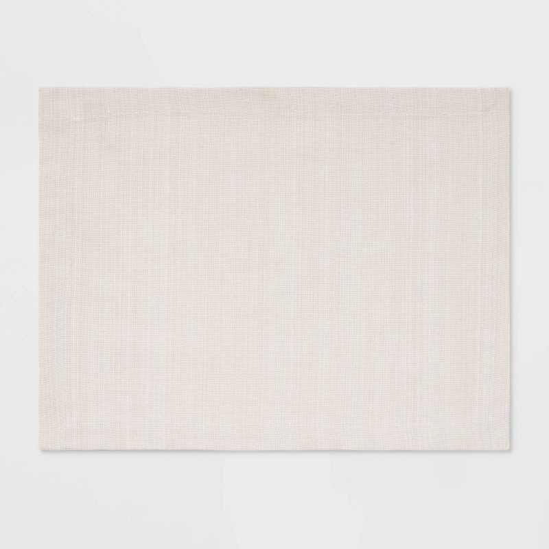 slide 1 of 3, Cotton Solid Placemat Cream - Threshold™: Rectangle, Traditional, Machine Washable, Dining Table Accessory, 1 ct