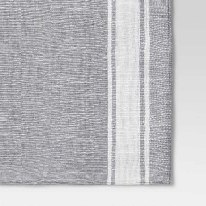 slide 3 of 3, 72" x 14" Cotton Striped Bistro Table Runner Gray - Threshold™, 1 ct