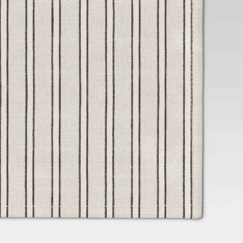 slide 3 of 3, 72" x 14" Cotton Striped Table Runner Natural - Threshold™: Traditional Fall Decor, Machine Washable, OEKO-TEX Certified, 1 ct