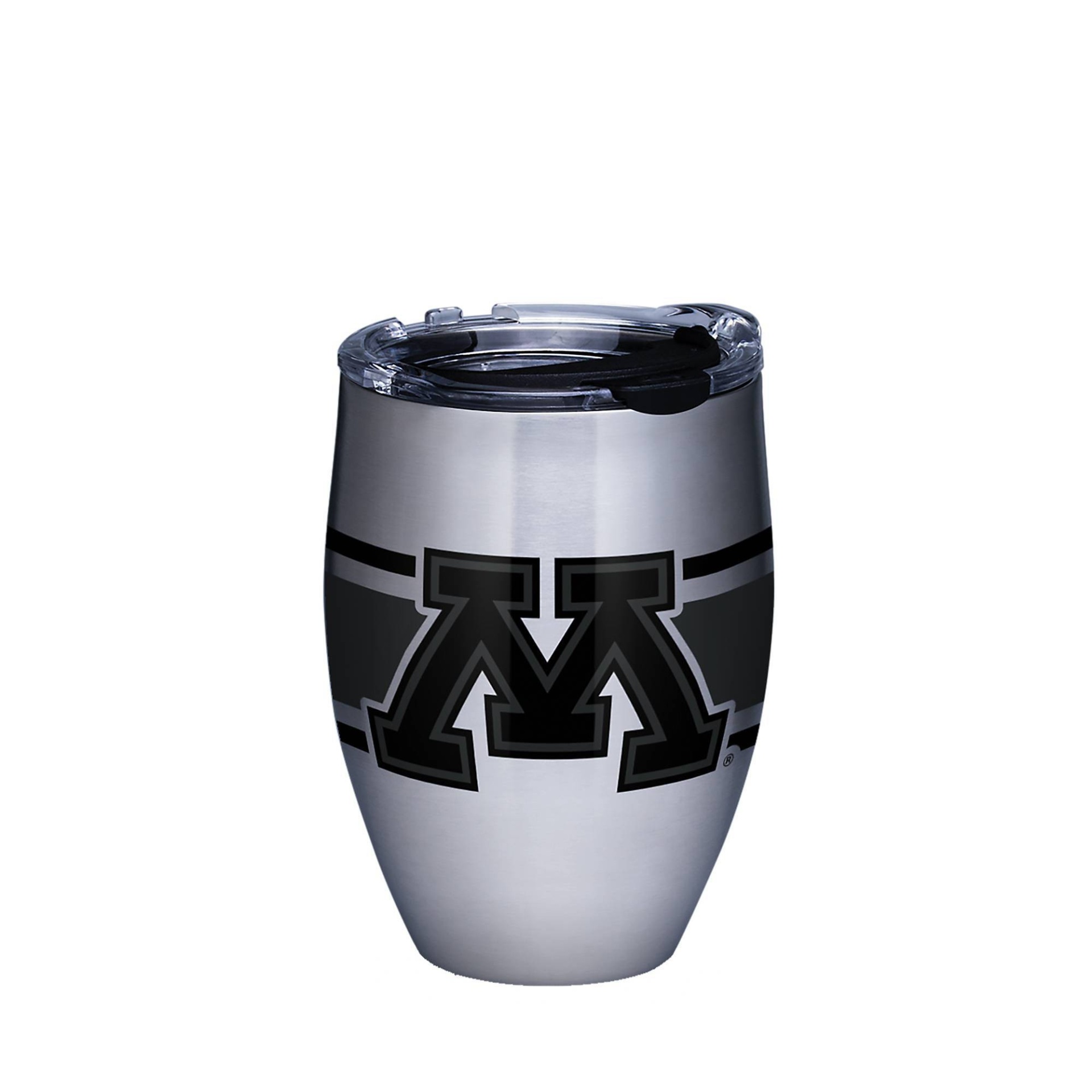 slide 1 of 2, NCAA Minnesota Golden Gophers Black Stripe Stainless Steel Wine Tumbler, 12 oz