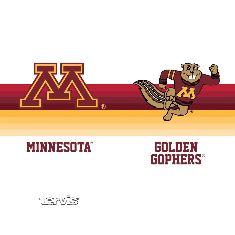 slide 2 of 2, NCAA Minnesota Golden Gophers Retro Stripe Stainless Steel Water Bottle, 17 oz