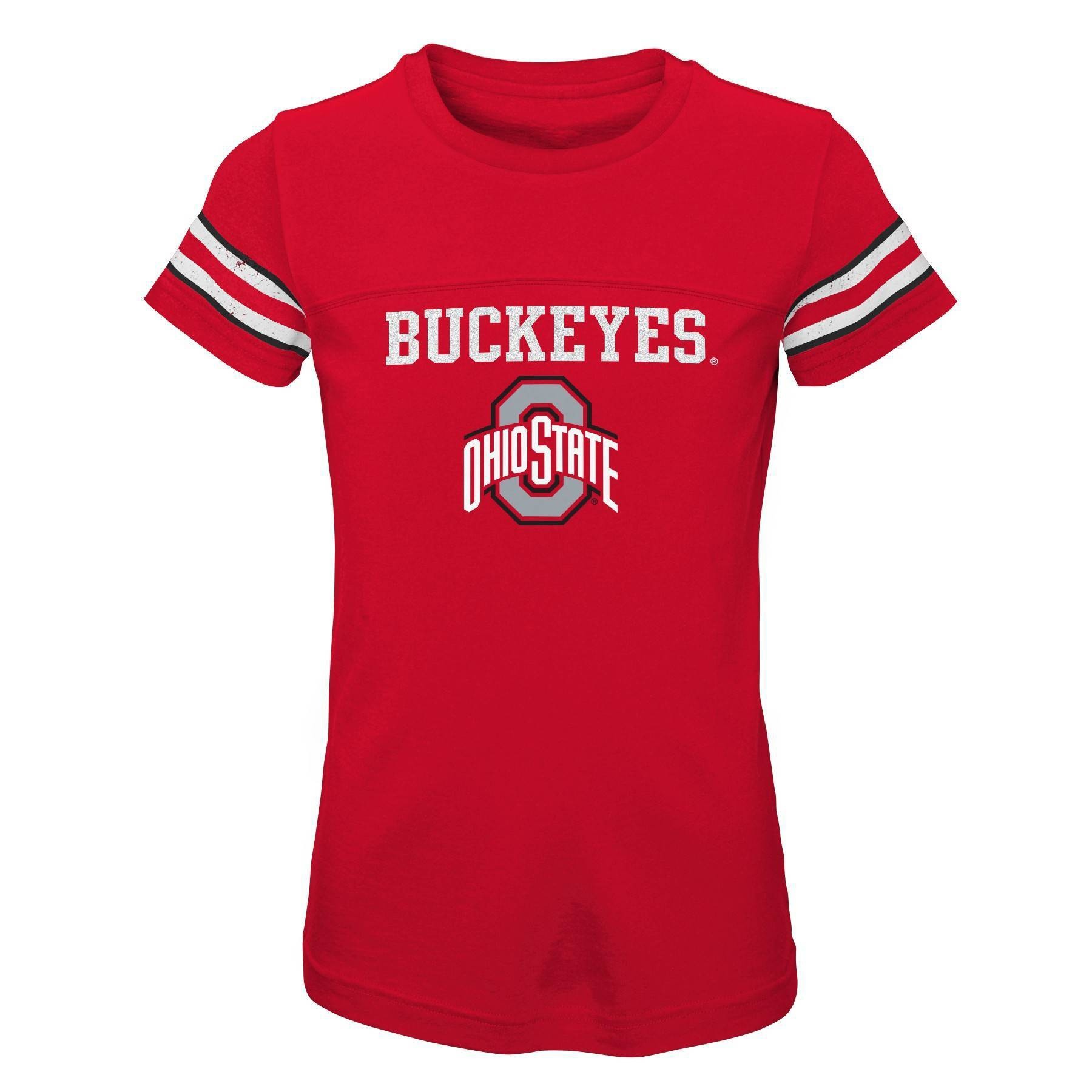 slide 1 of 1, NCAA Ohio State Buckeyes Girls' Short Sleeve Scoop Neck T-Shirt - XL, 1 ct