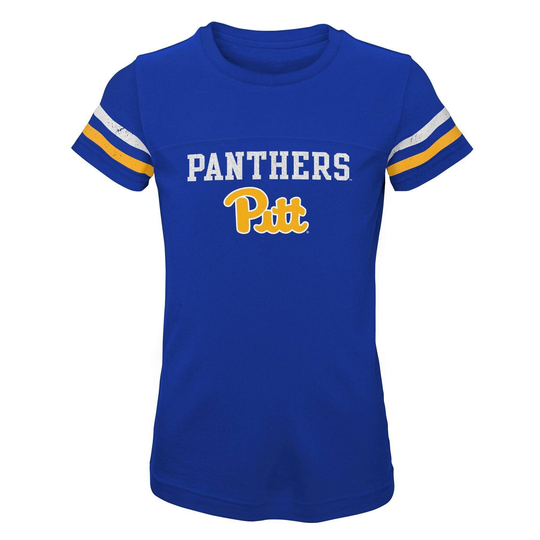 slide 1 of 1, NCAA Pitt Panthers Girls' Short Sleeve Scoop Neck T-Shirt - XL, 1 ct