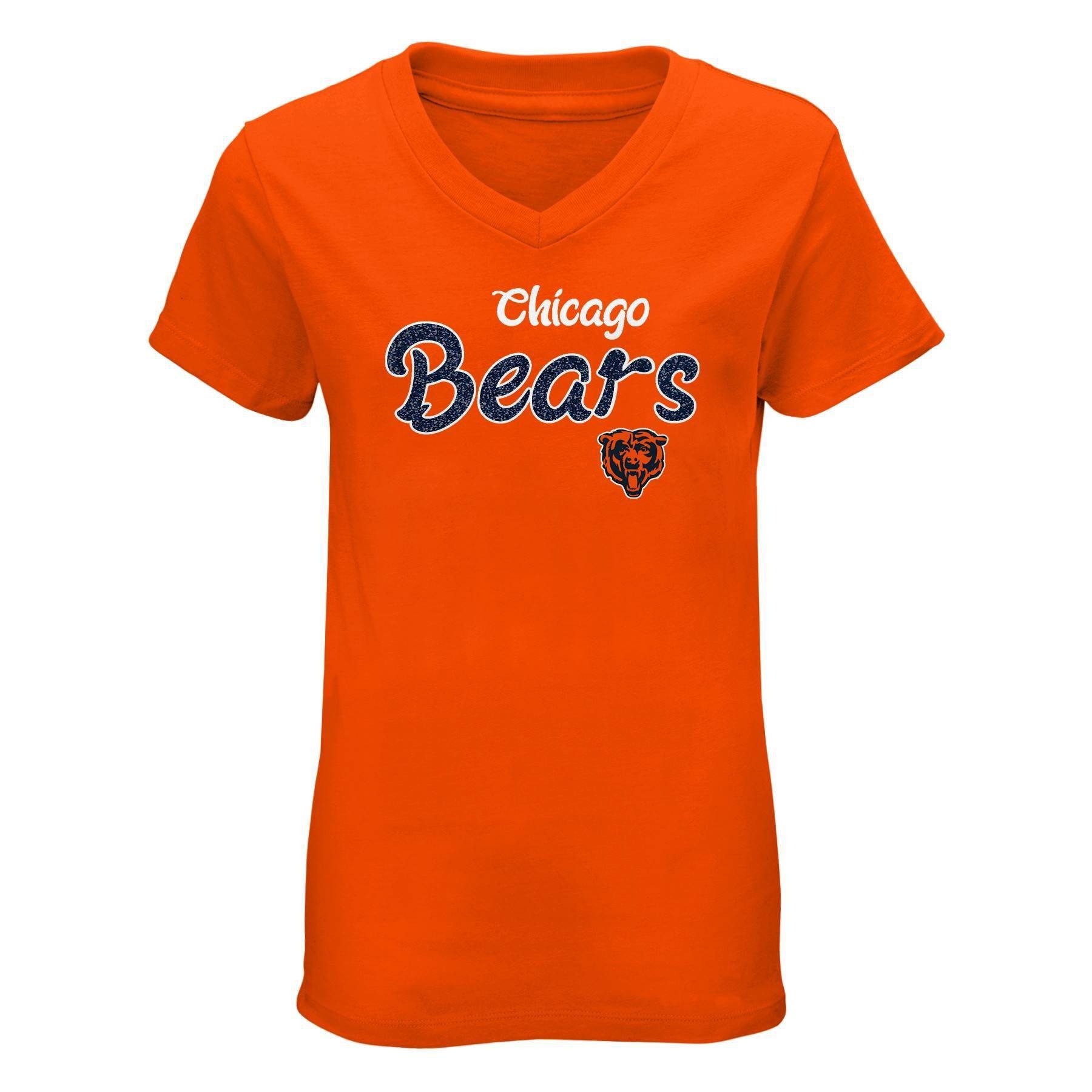 slide 1 of 1, NFL Chicago Bears Girls' Short Sleeve V-Neck Core T-Shirt - XL, 1 ct