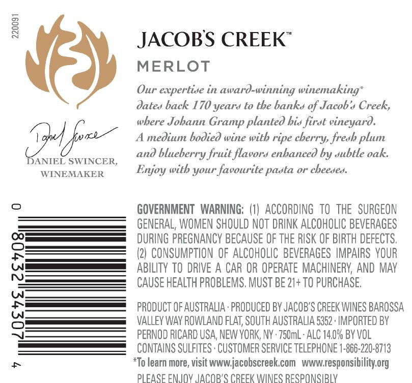 slide 2 of 6, Jacob's Creek Jacobs Creek Classic Merlot 750mL Bottle, 750 ml