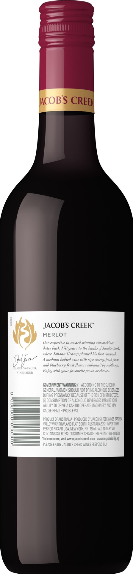 slide 3 of 6, Jacob's Creek Jacobs Creek Classic Merlot 750mL Bottle, 750 ml