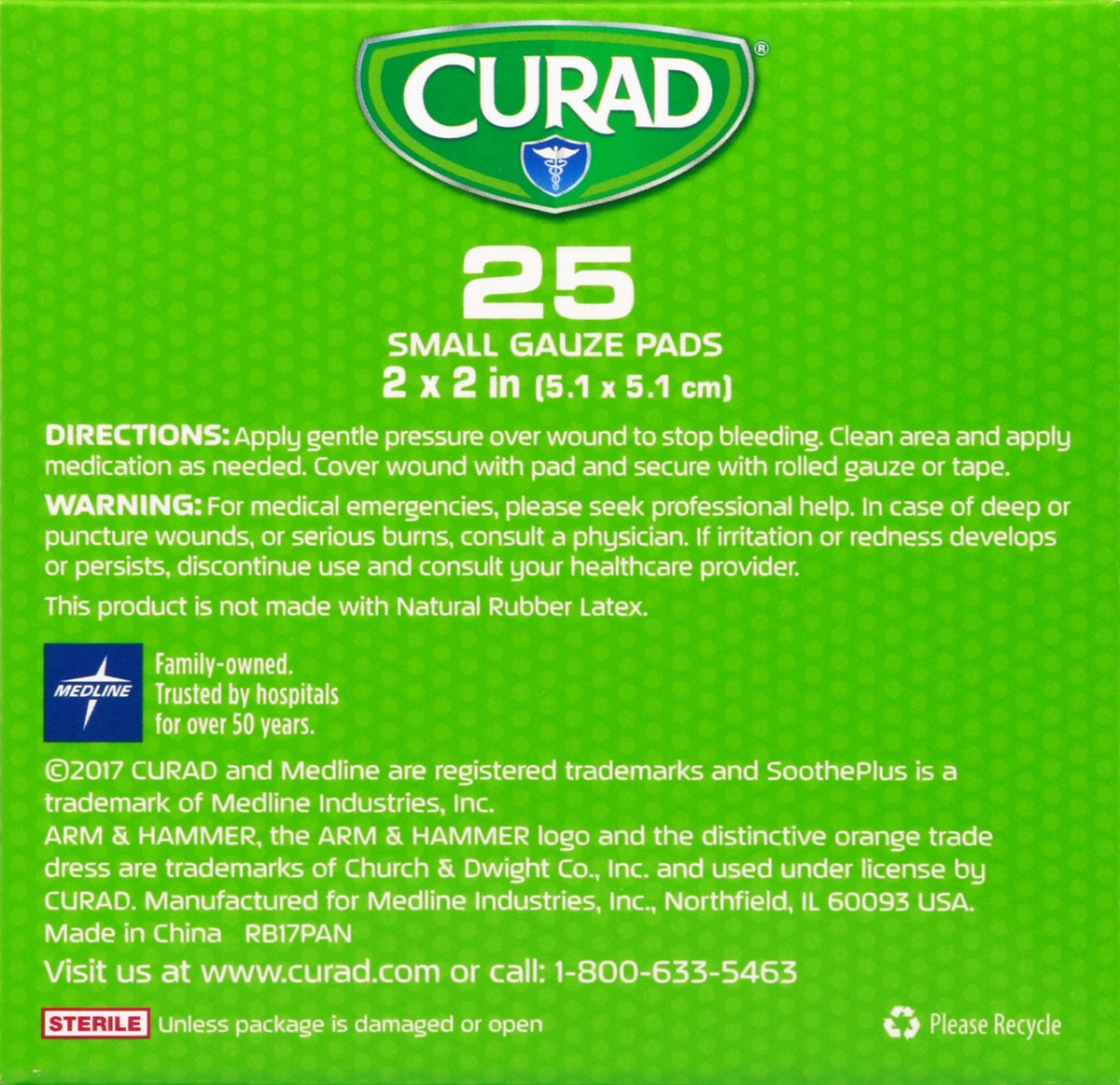 slide 2 of 4, Curad Gauze Pads 25 ea, 25 ct