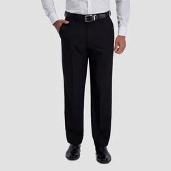 Haggar H26 Men's Classic Fit Relaxed Leg Trousers - Black 36x32: Midweight, Machine Washable