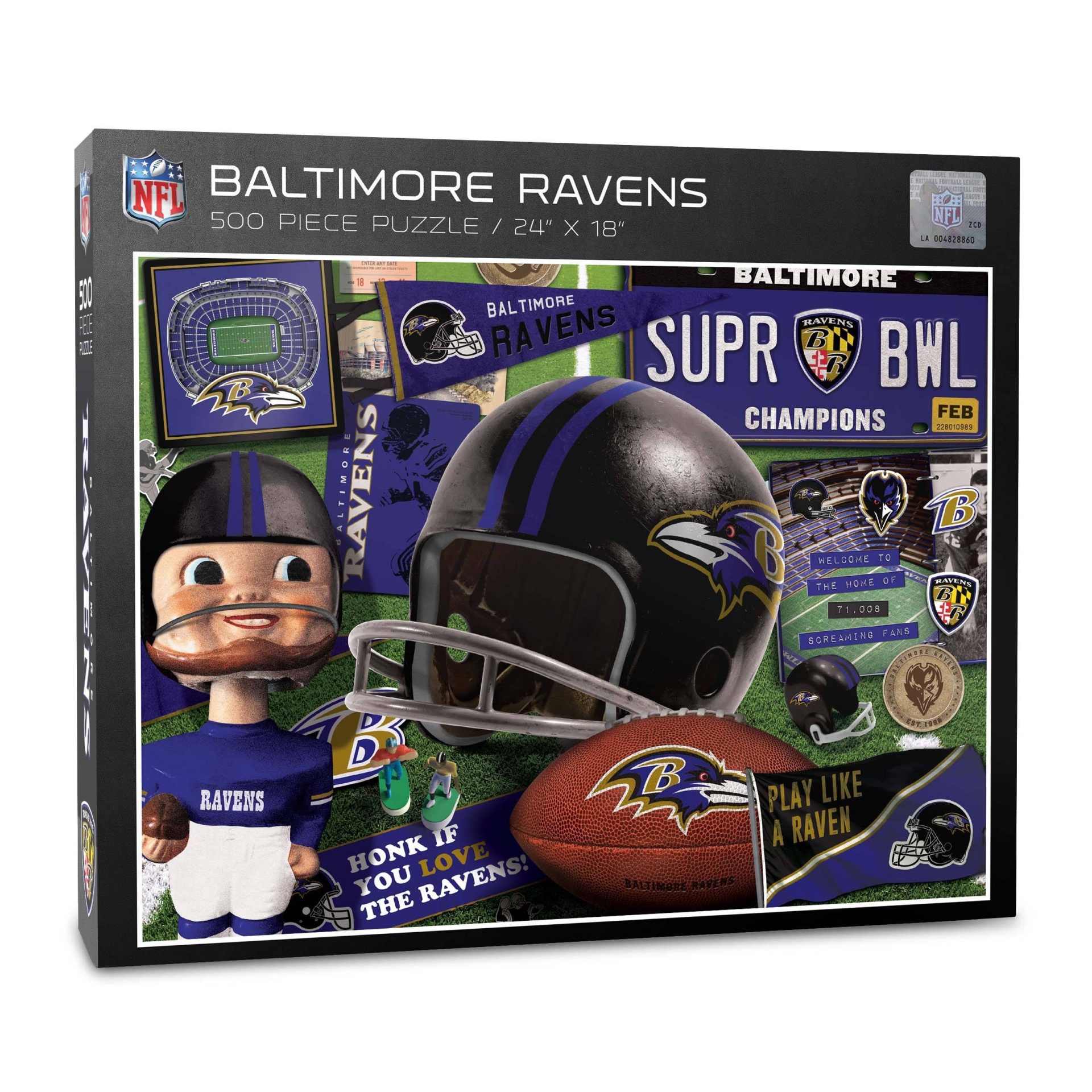 slide 1 of 3, NFL Baltimore Ravens Retro Series Puzzle, 500 ct