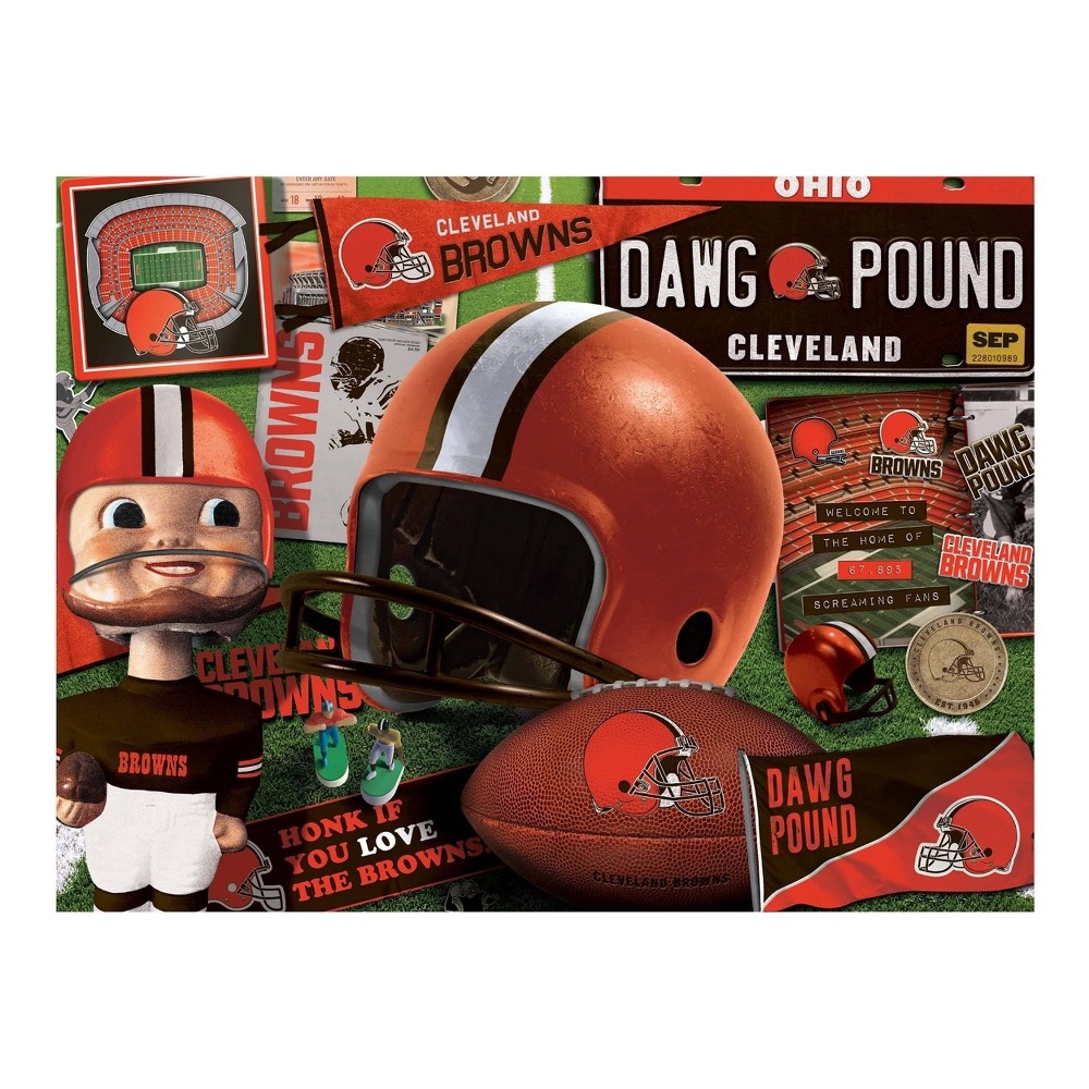 slide 3 of 3, NFL Cleveland Browns Retro Series Puzzle, 500 ct