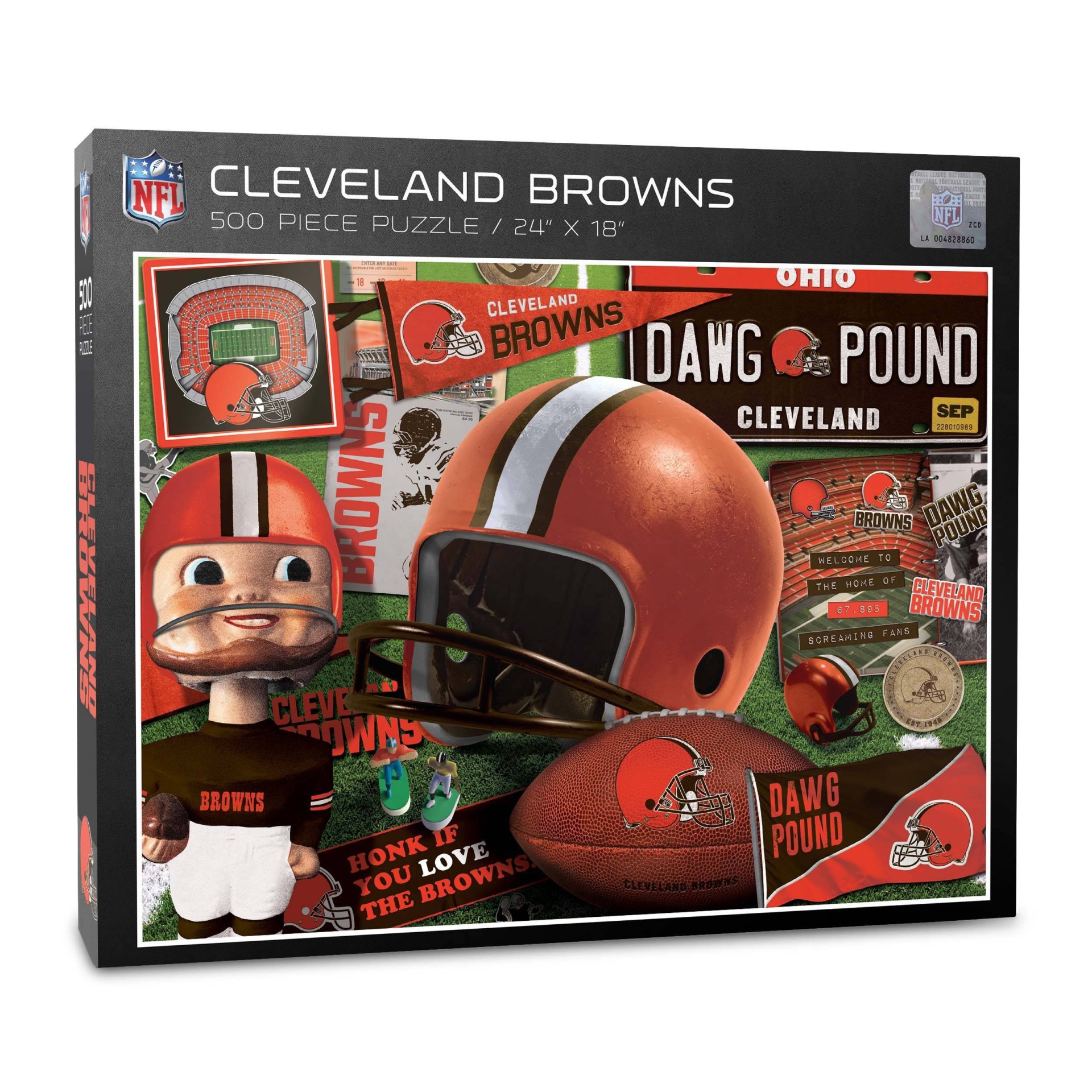 slide 1 of 3, NFL Cleveland Browns Retro Series Puzzle, 500 ct