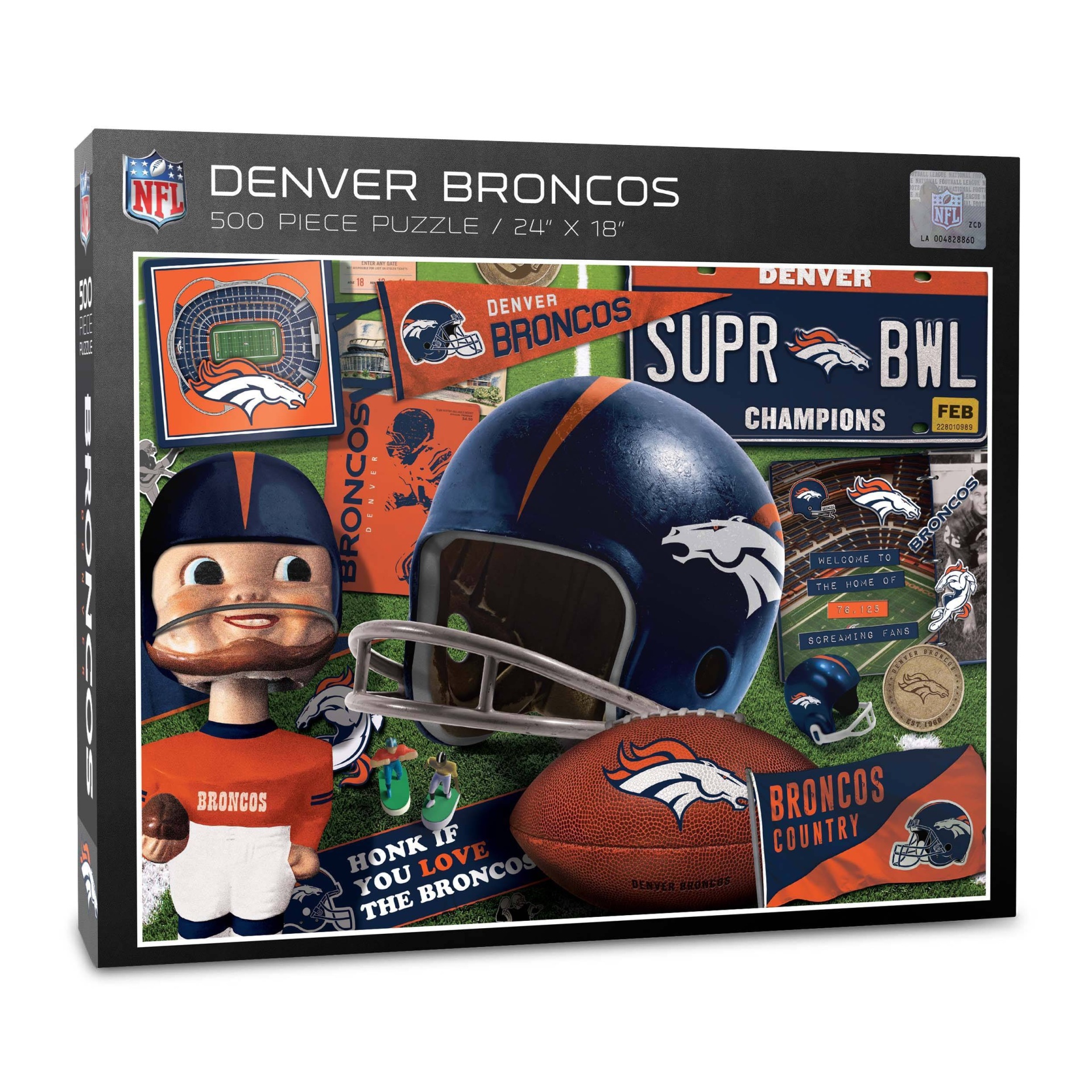 slide 1 of 3, NFL Denver Broncos Retro Series Puzzle, 500 ct