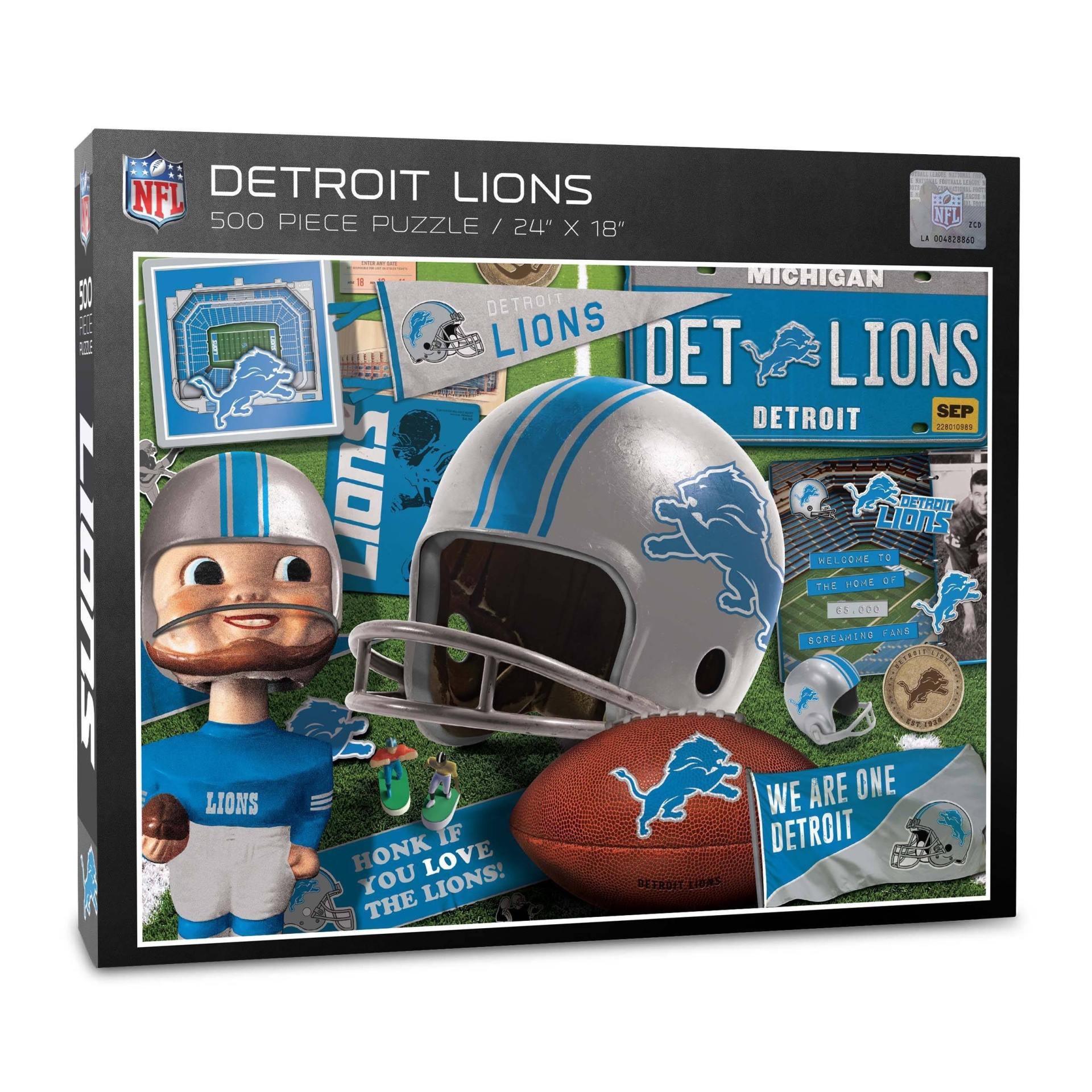 slide 1 of 3, NFL Detroit Lions Retro Series Puzzle, 500 ct