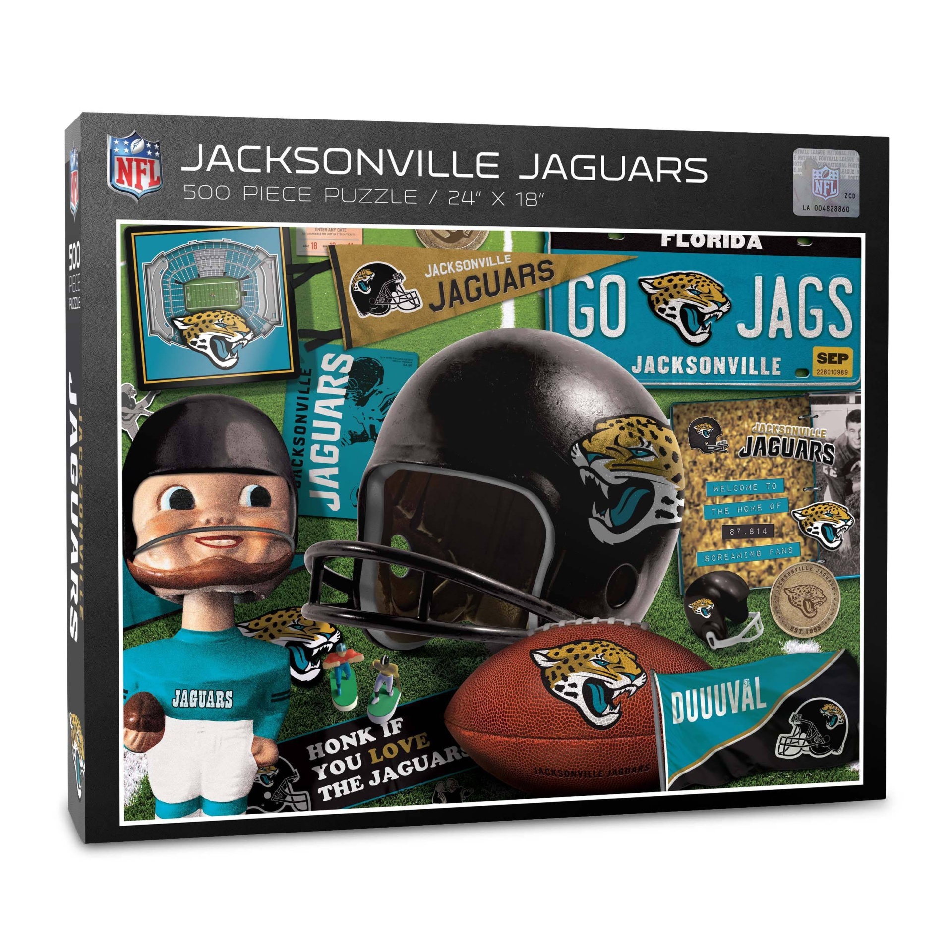 slide 1 of 3, NFL Jacksonville Jaguars Retro Series Puzzle, 500 ct