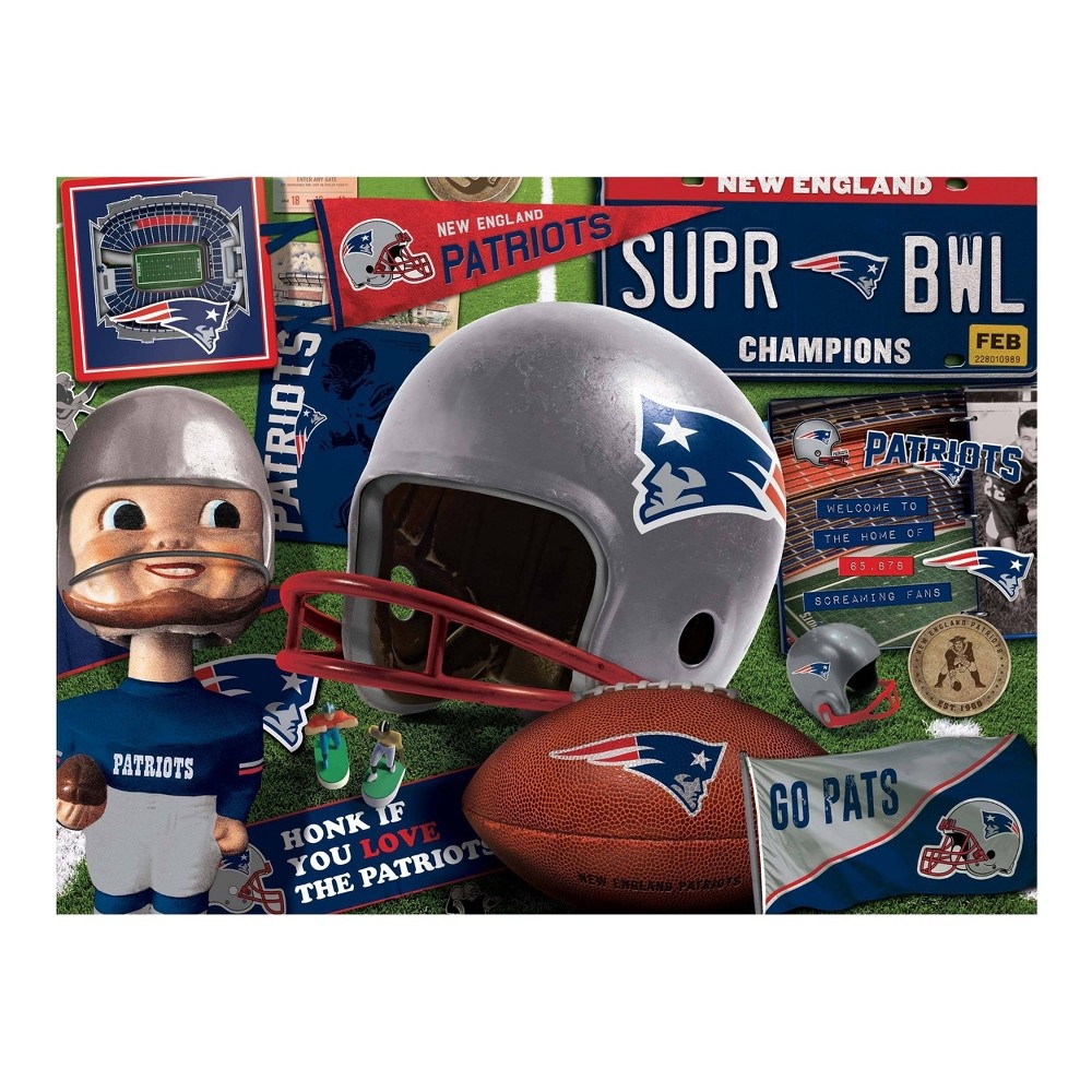 slide 3 of 3, NFL New England Patriots Retro Series Puzzle, 500 ct