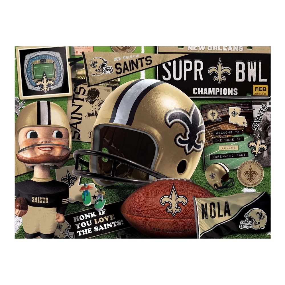 slide 3 of 3, NFL New Orleans Saints Retro Series Puzzle, 500 ct