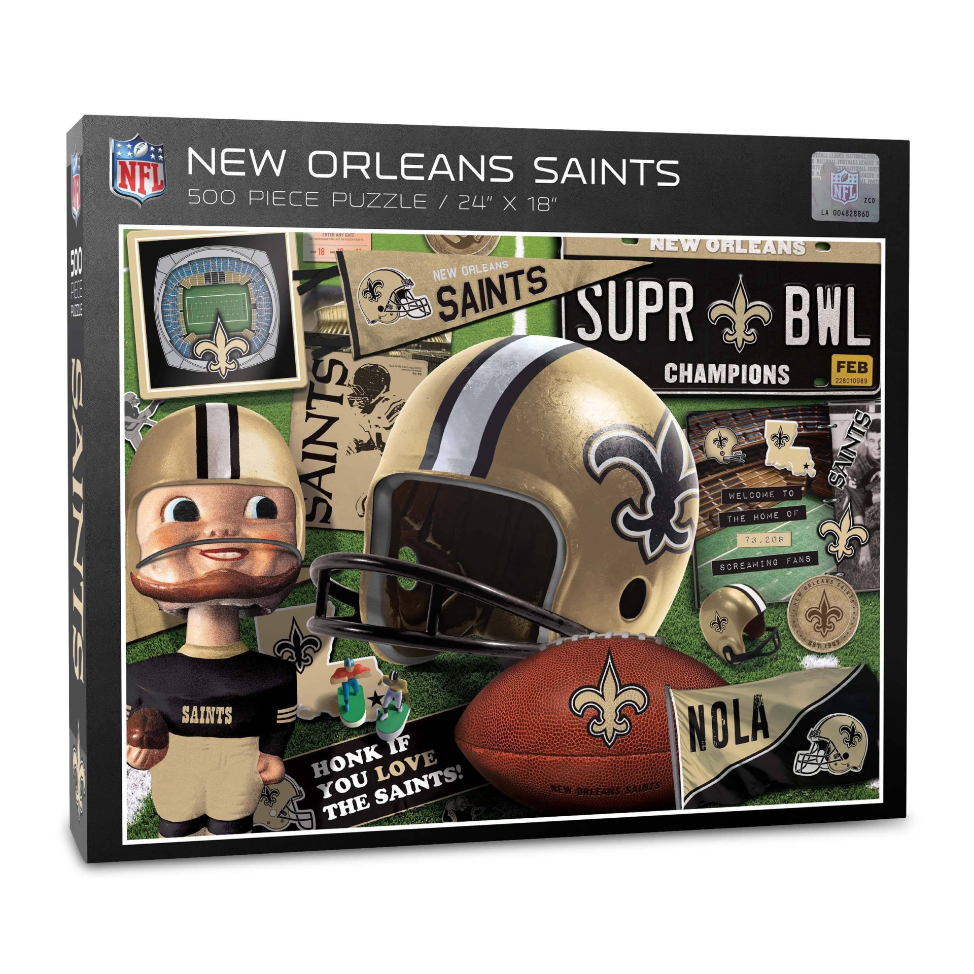 slide 1 of 1, NFL New Orleans Saints Retro Series Puzzle, 500 ct