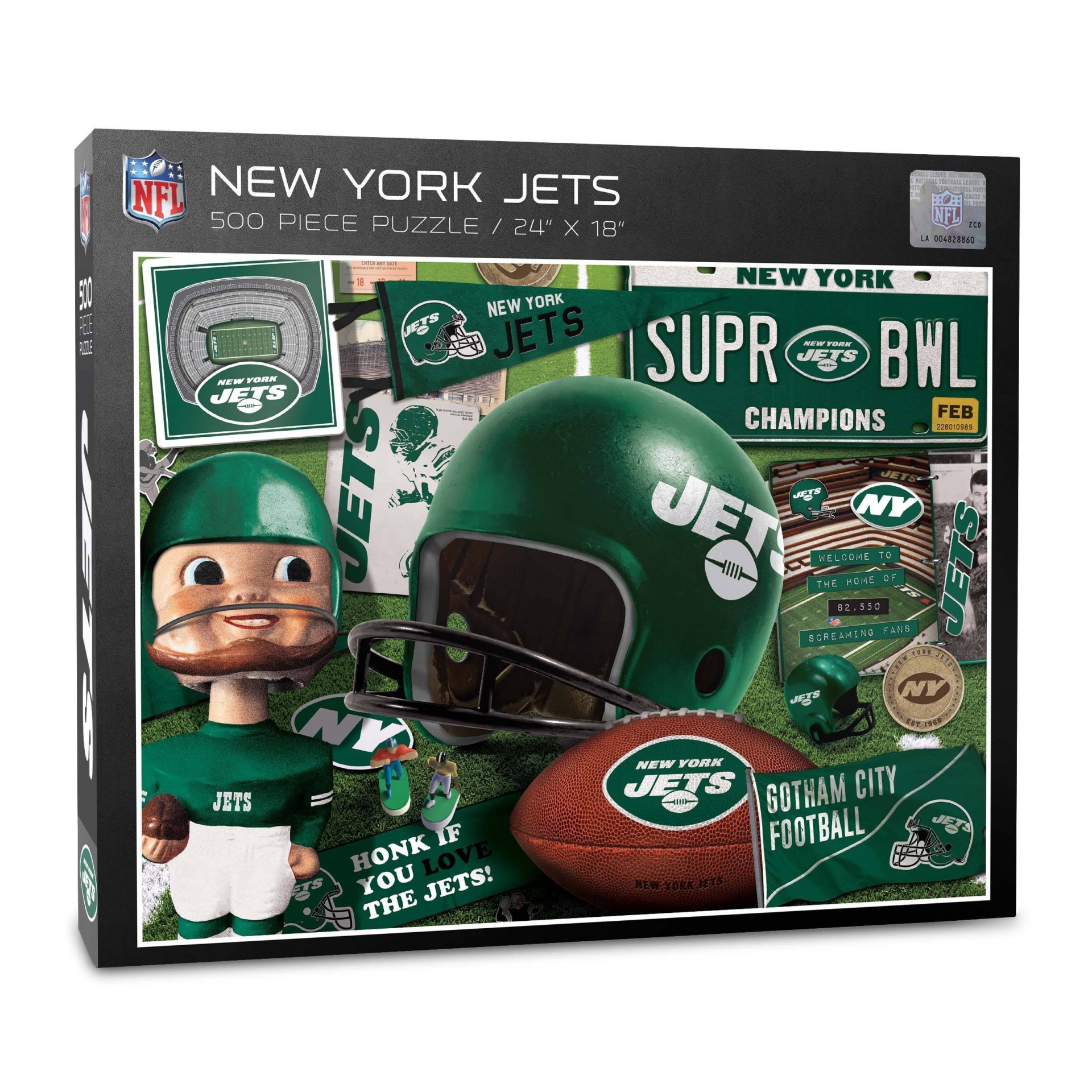 slide 1 of 3, NFL New York Jets Retro Series Puzzle, 500 ct