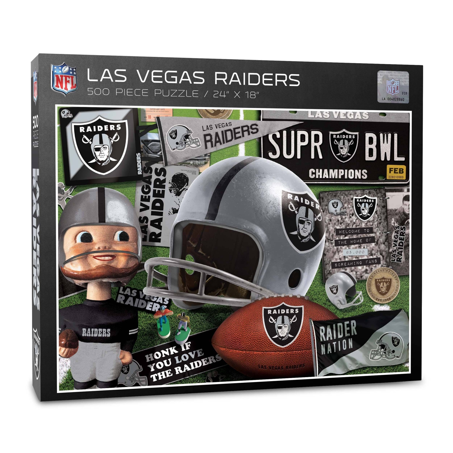 slide 1 of 3, NFL Las Vegas Raiders Retro Series Puzzle, 500 ct