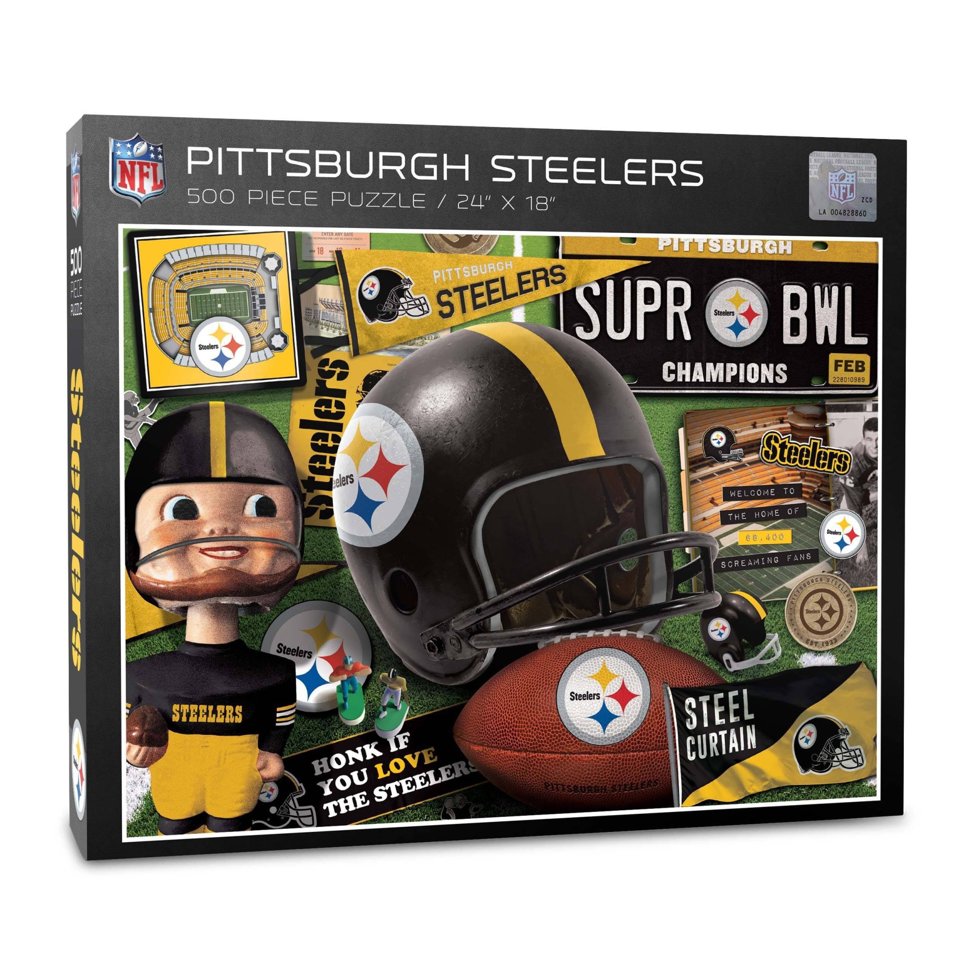 slide 1 of 3, NFL Pittsburgh Steelers Retro Series Puzzle, 500 ct