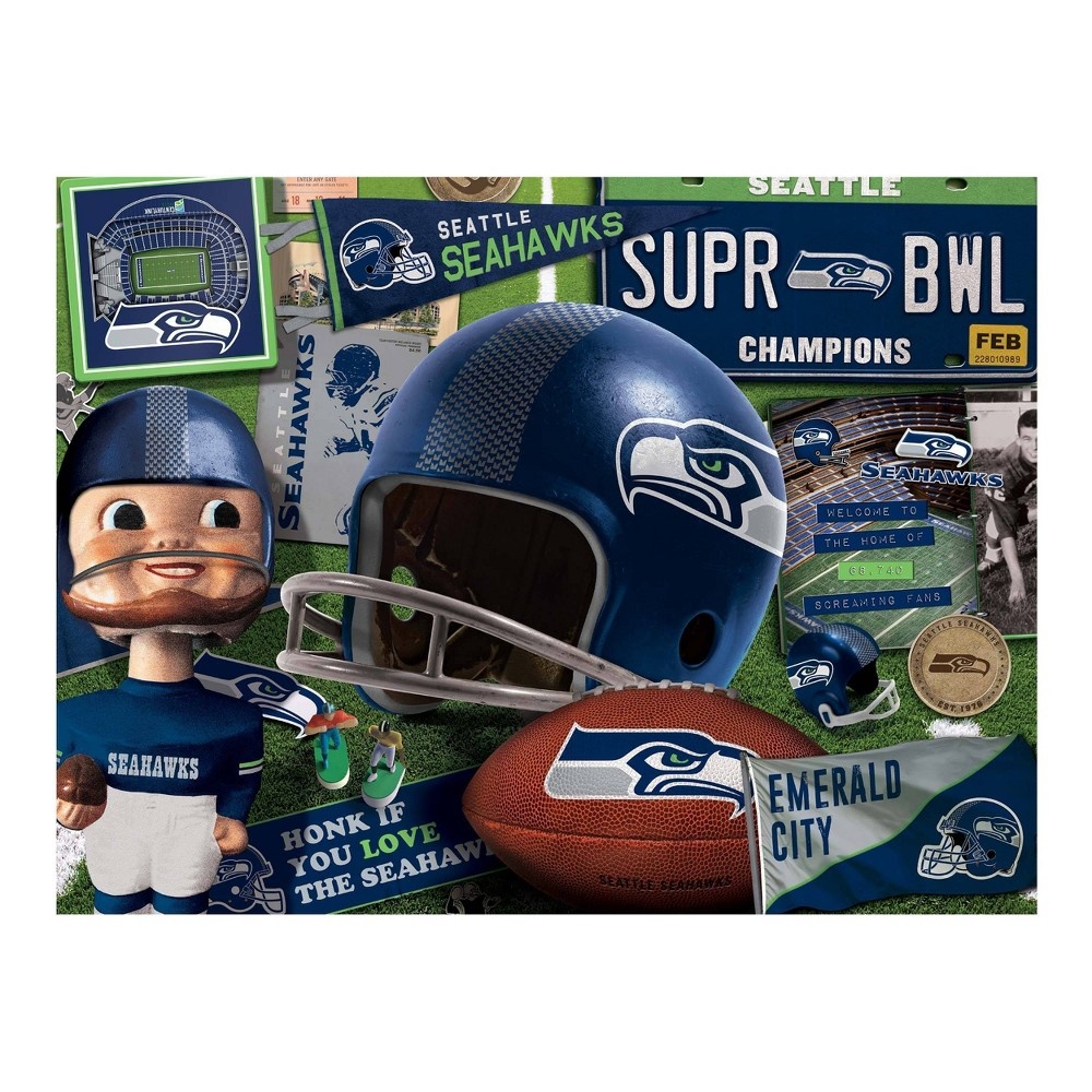 slide 3 of 3, NFL Seattle Seahawks Retro Series Puzzle, 500 ct