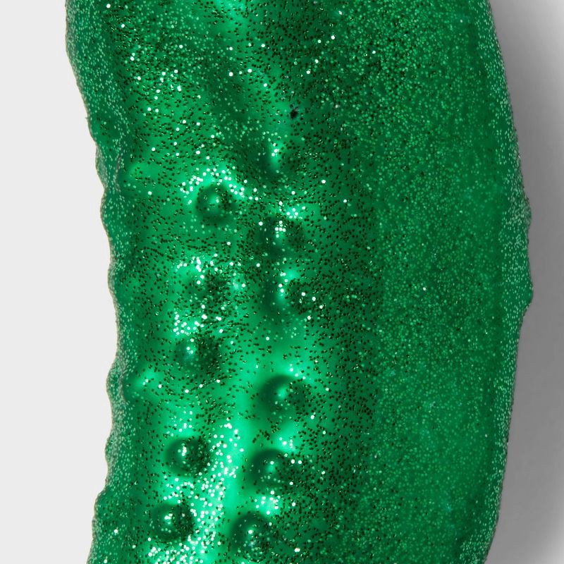 slide 3 of 3, Pickle Glass Christmas Tree Ornament - Wondershop™: Mold-Blown, Indoor Decoration, 5.3" Height, 1 ct