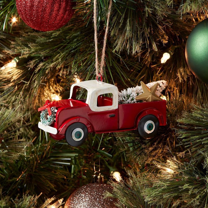 slide 2 of 3, Truck Christmas Tree Ornament - Red - Wondershop™: Metal, Indoor, 2.25" Height, 1 ct