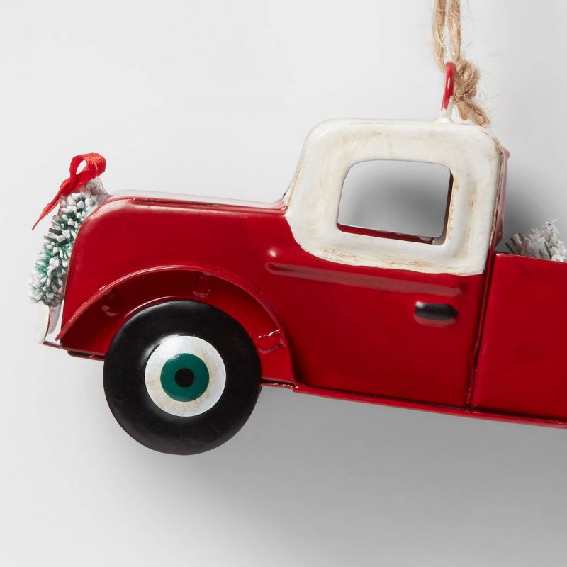 slide 3 of 3, Truck Christmas Tree Ornament - Red - Wondershop™: Metal, Indoor, 2.25" Height, 1 ct