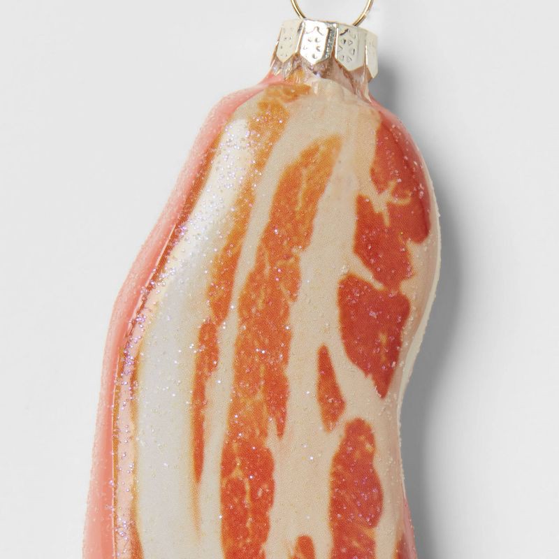 slide 3 of 3, Bacon Glass Christmas Tree Ornament - Wondershop™: Gold, Indoor, 1 ct