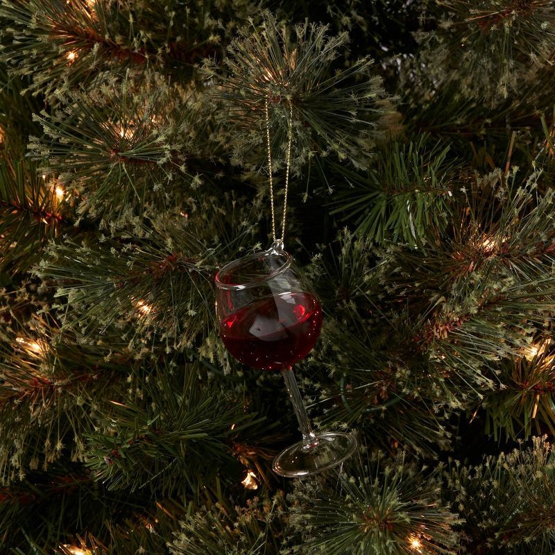 slide 2 of 2, Wine Glass Christmas Tree Ornament Red - Wondershop™, 1 ct