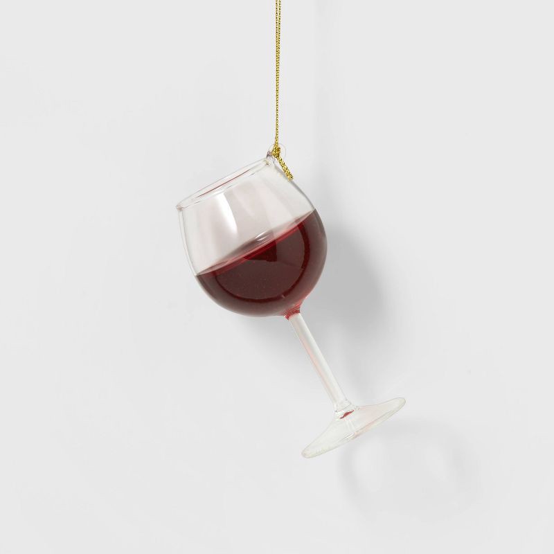 slide 1 of 2, Wine Glass Christmas Tree Ornament Red - Wondershop™, 1 ct