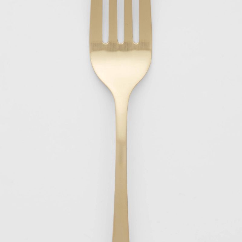 slide 4 of 6, 20pc Sussex Flatware Set Gold - Threshold™: Gold Silverware Set, Stainless Steel, Service for 4, Dishwasher-Safe, 20 ct