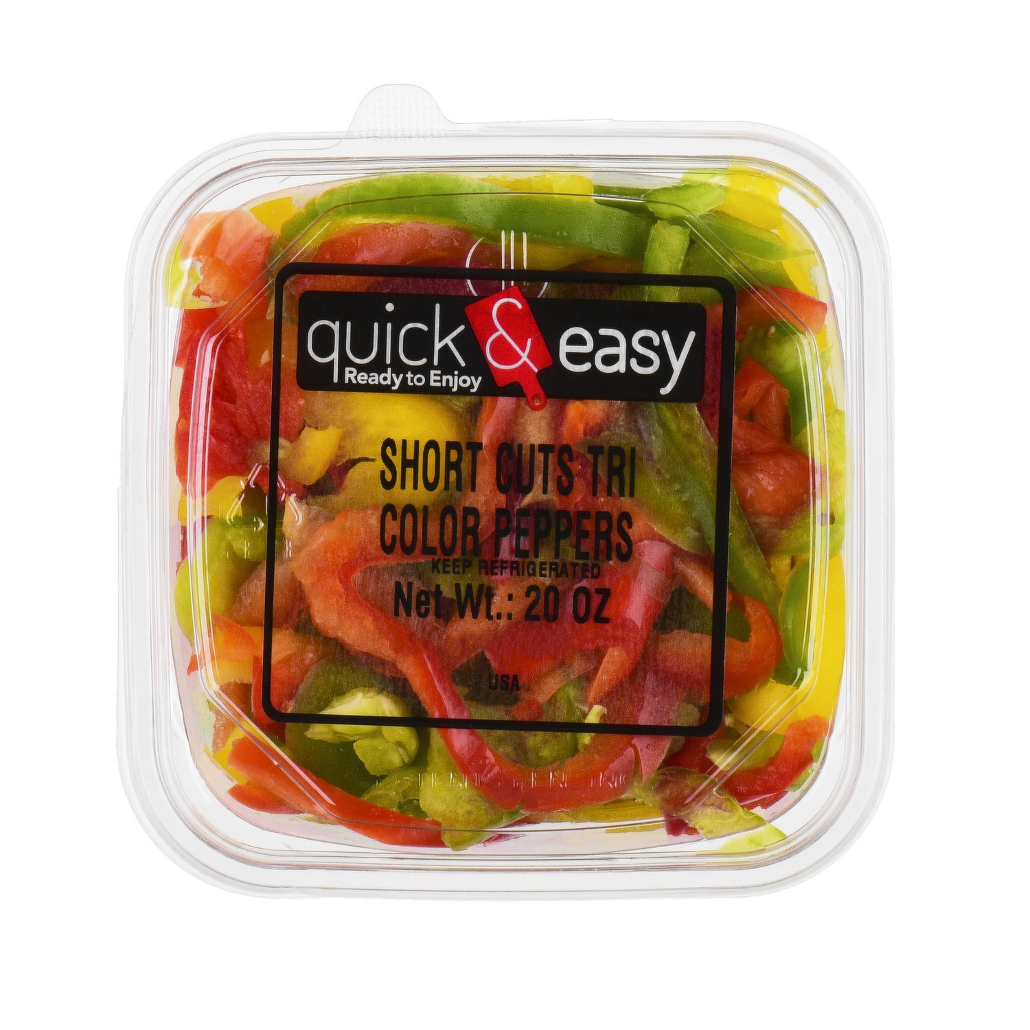 slide 1 of 1, Quick and Easy Short Cuts Tri Color Peppers, 20 Ounce, 20 oz