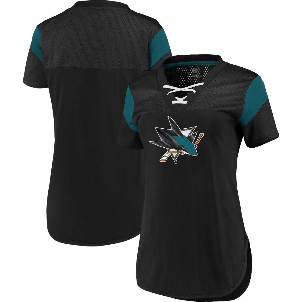 slide 3 of 3, NHL San Jose Sharks Women&#39;s Fashion Jersey - XL, 1 ct