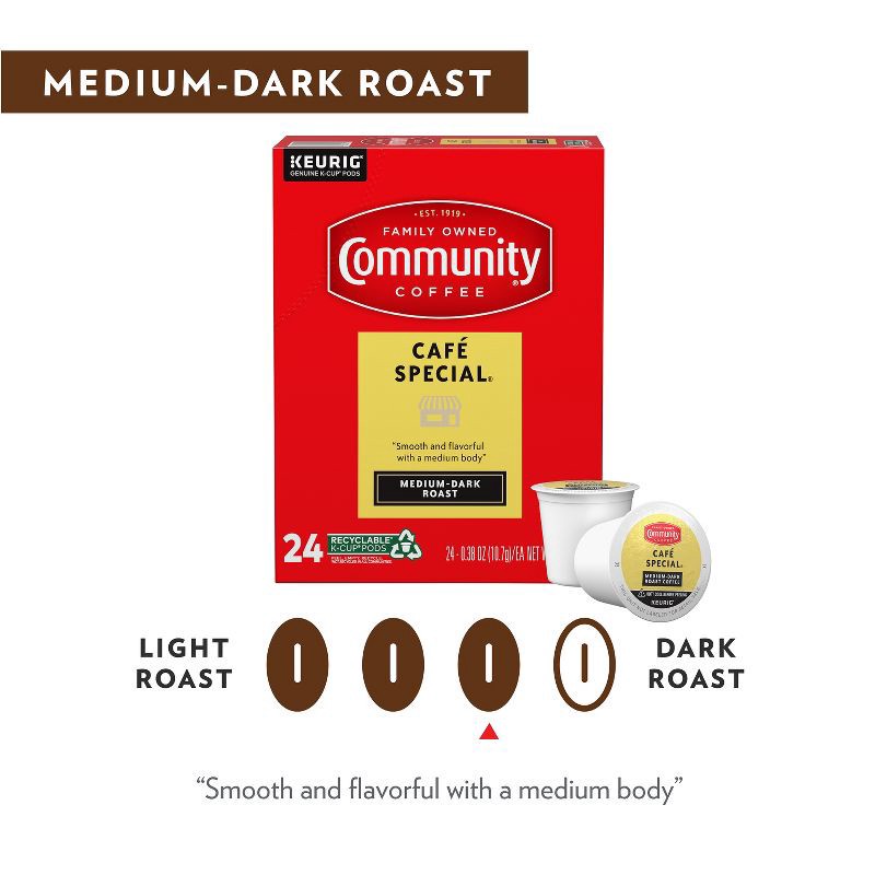 slide 4 of 4, Community Coffee Cafe Special Medium Roast Coffee - Single Serve Pods - 24ct, 24 ct