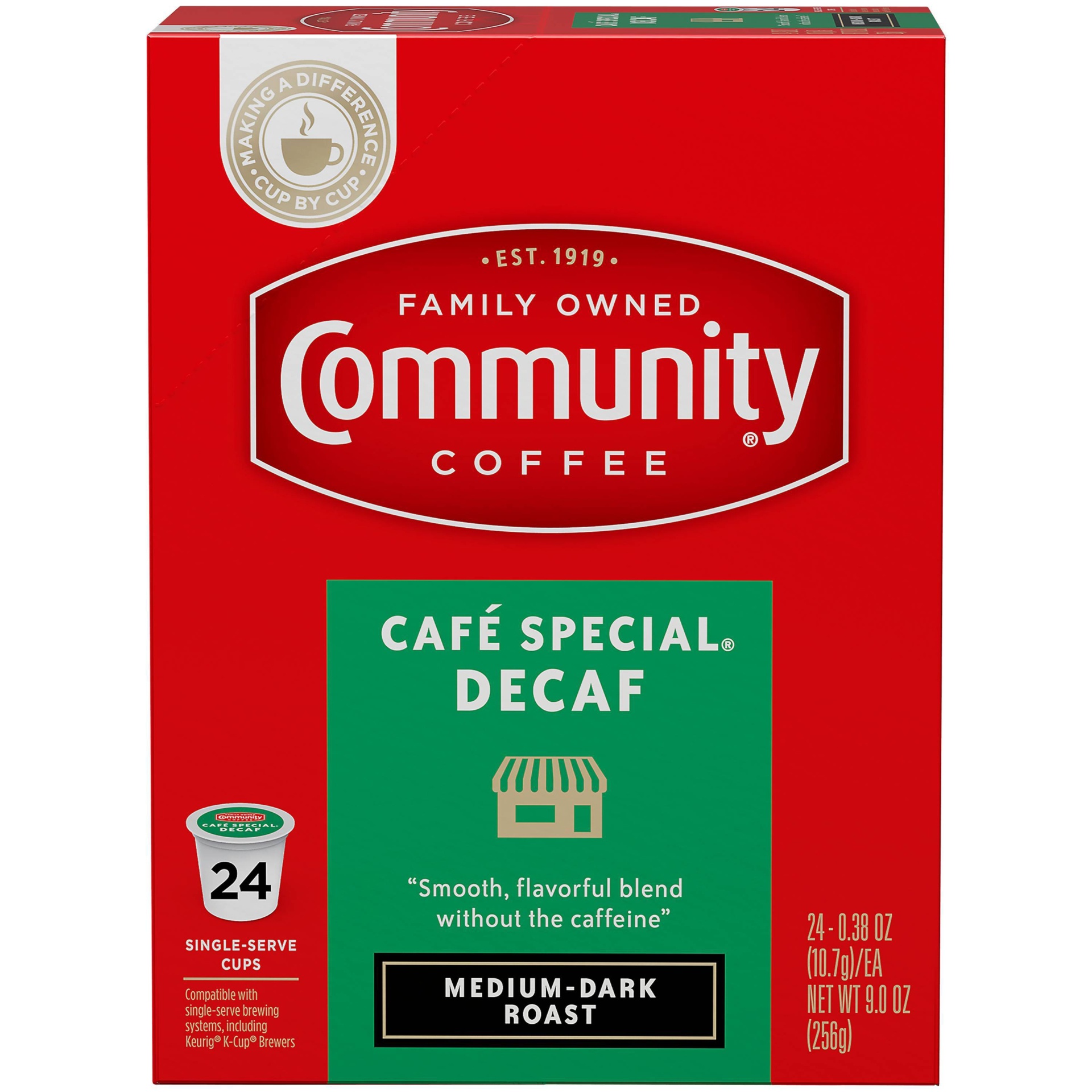 community coffee decaf pods