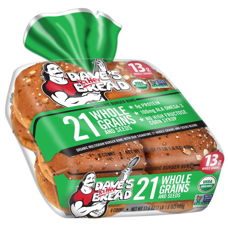 slide 13 of 16, Dave's Killer Bread Organic 21 Whole Grain & Seeds Hamburger Buns - 16oz, 16 oz