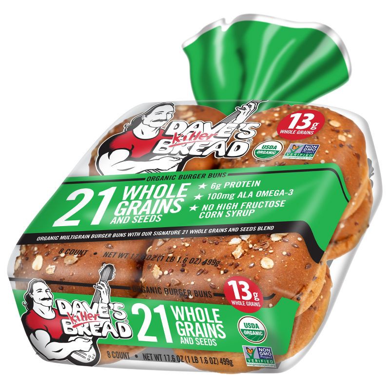 slide 14 of 16, Dave's Killer Bread Organic 21 Whole Grain & Seeds Hamburger Buns - 16oz, 16 oz