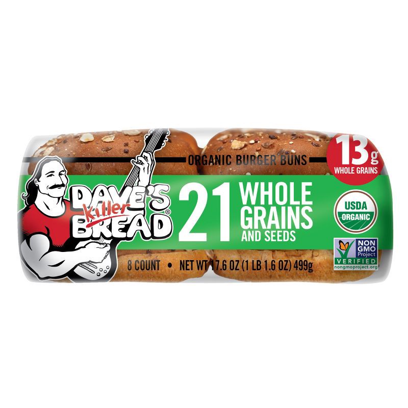 slide 15 of 16, Dave's Killer Bread Organic 21 Whole Grain & Seeds Hamburger Buns - 16oz, 16 oz