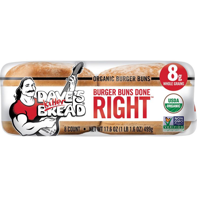 slide 7 of 7, Dave's Killer Bread Organic White Burger Buns Done Right Hamburger Buns - 16oz, 16 oz
