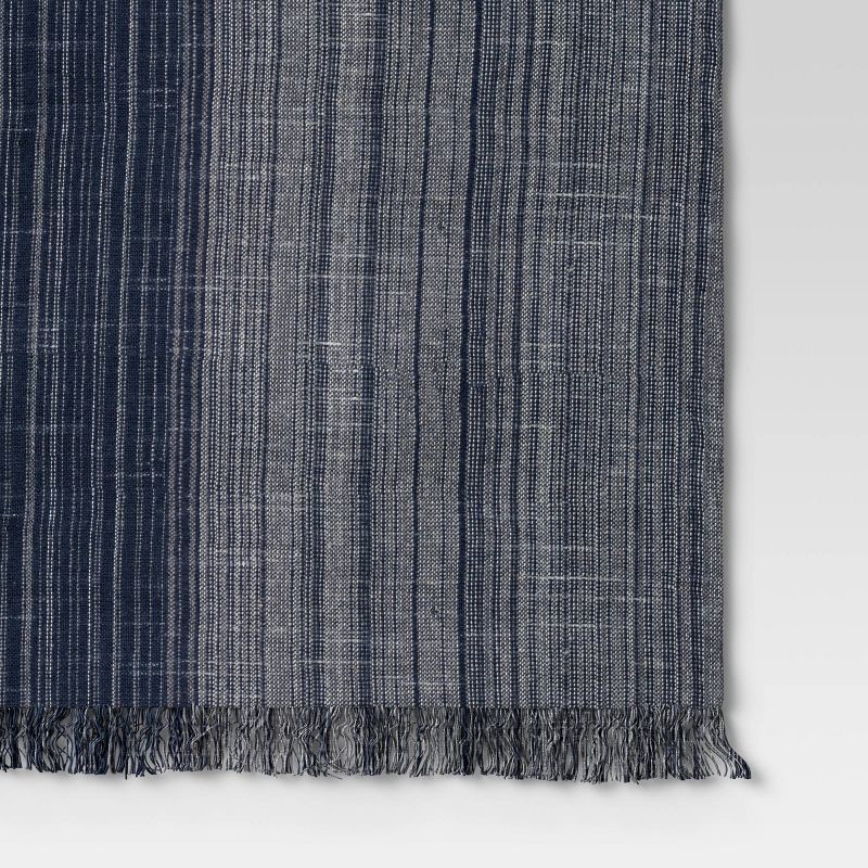 slide 3 of 4, 72" x 14" Cotton Striped Table Runner Navy Blue - Threshold™: Traditional Rectangle, Machine Washable, Holiday Decor, 1 ct