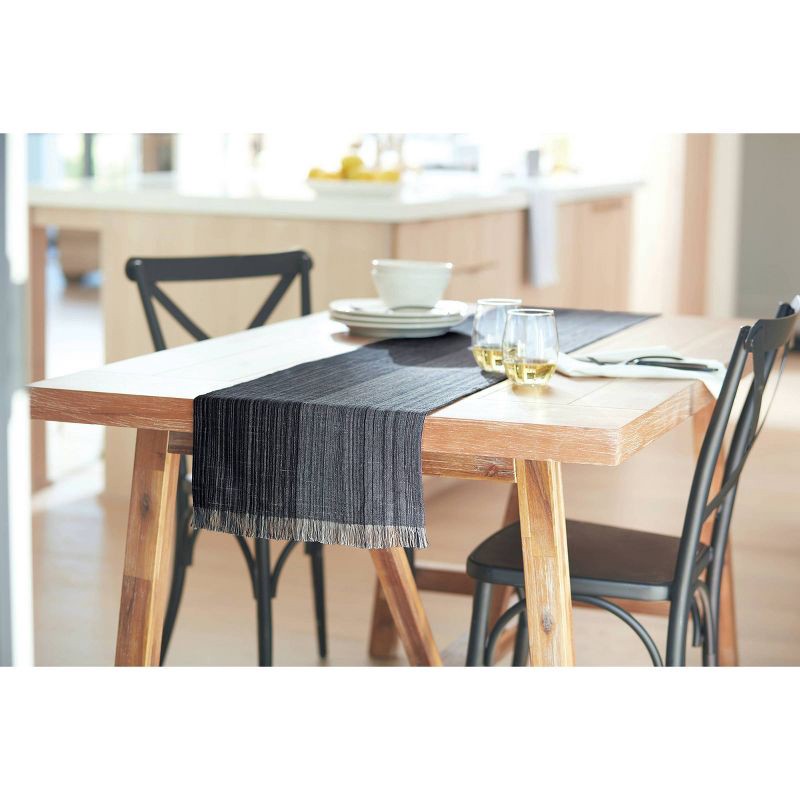 slide 4 of 4, 72" x 14" Cotton Striped Table Runner Navy Blue - Threshold™: Traditional Rectangle, Machine Washable, Holiday Decor, 1 ct