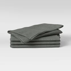 4pk Cotton Easy Care Napkins Gray - Threshold™: Solid Traditional Cloth Napkins, Machine Washable, 18"x18"