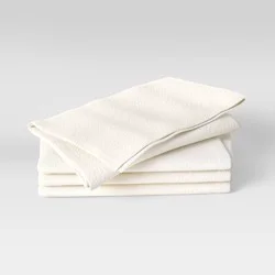 4pk Cotton Easy Care Napkins Cream - Threshold™