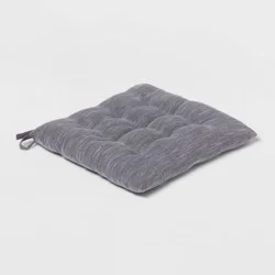 Chambray Stripe Chair Pad Gray - Threshold
