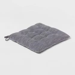 Chambray Stripe Chair Pad Gray - Threshold